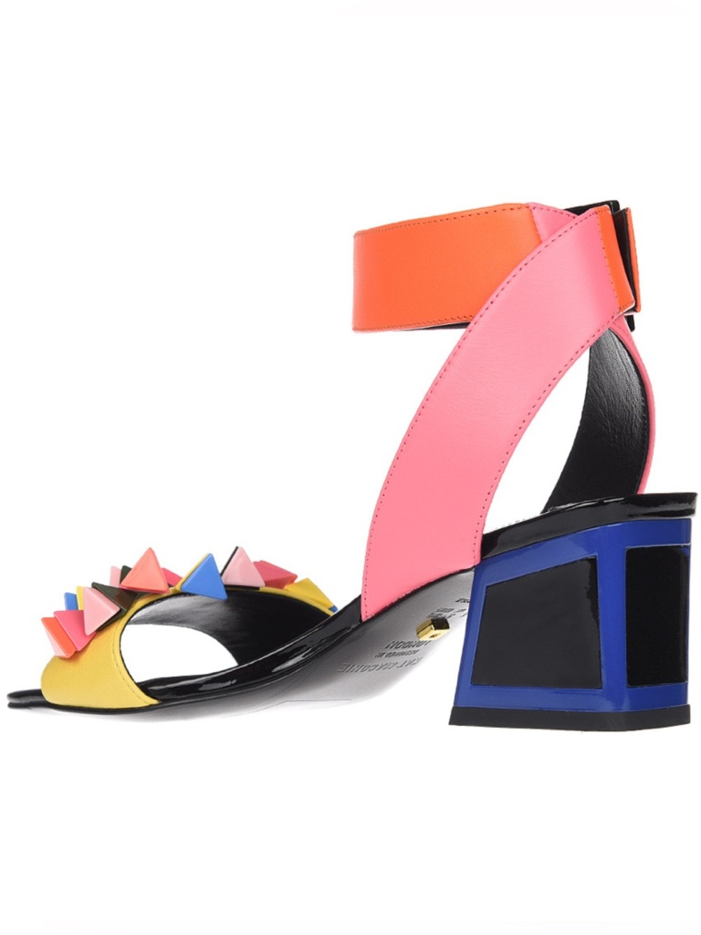Colorblock Studded Block Heel Sandal - Multi - Picture 2 of 15